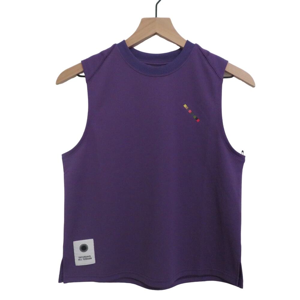 Saturdays All Terrain Women Sz S Purple Lightweight Cropped Tank Top